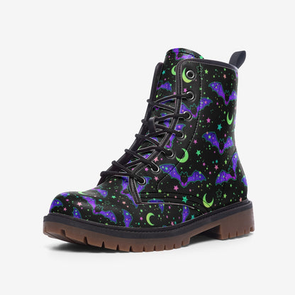 Neon Bats Vegan Leather Boots