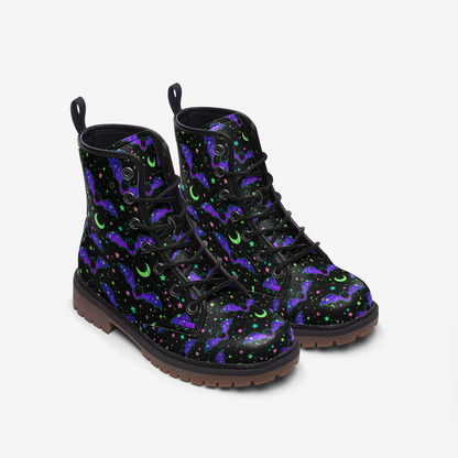 Neon Bats Vegan Leather Boots