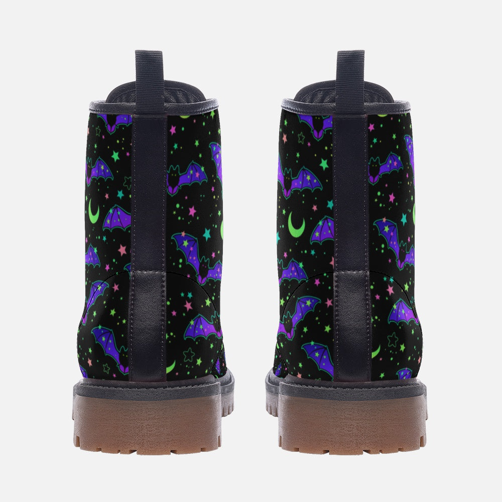 Neon Bats Vegan Leather Boots