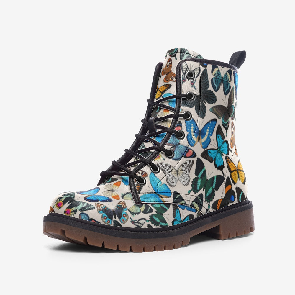 Colorful Butterflies Vegan Leather Boots