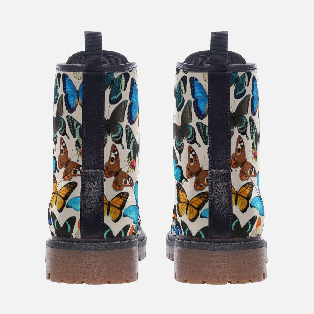 Colorful Butterflies Vegan Leather Boots