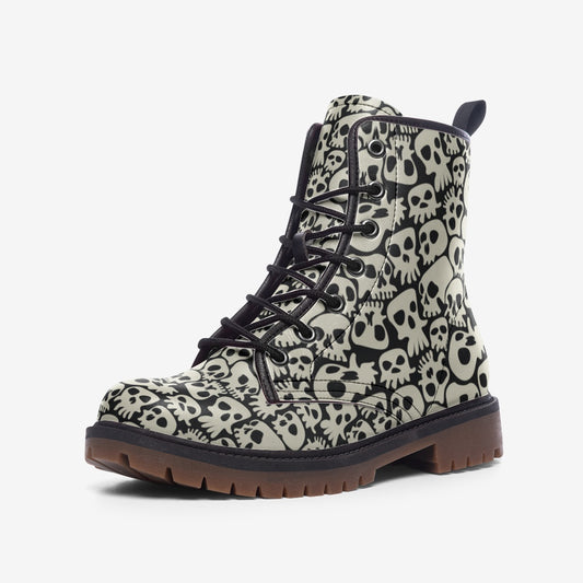 Skulls Vegan Leather Boots