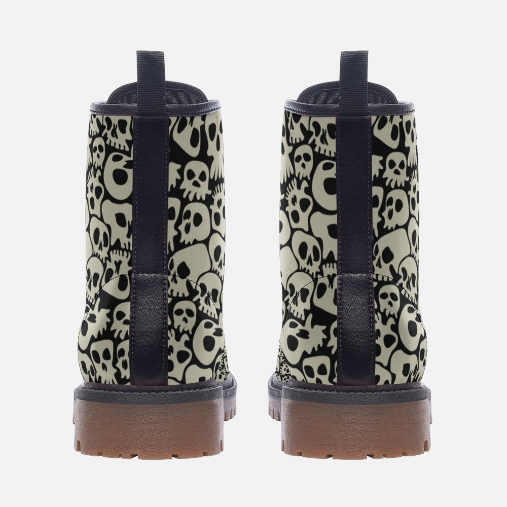 Skulls Vegan Leather Boots